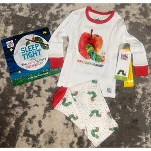 The World of Eric Carle Hungry Caterpillar Book & Unisex Pajama Set 2t (NWT)